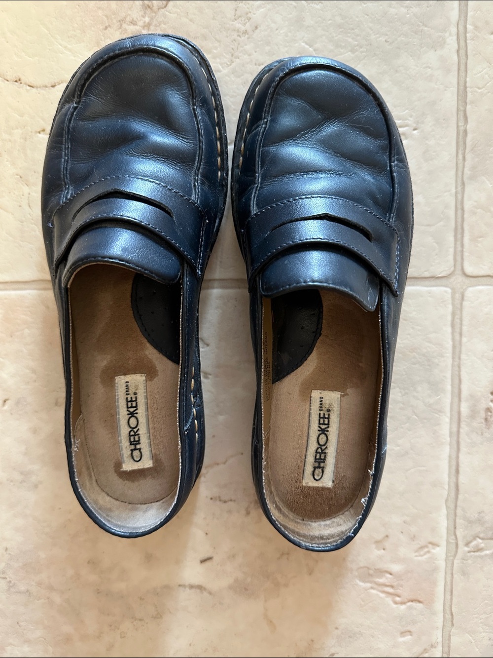 Cherokee Navy Blue Slip-On Penny Loafers for Women